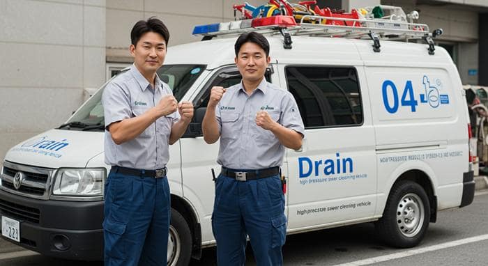 수지구 하수구 고압세척 횡주관 청소 깨끗