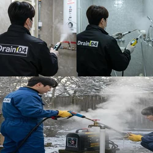 처인구 수도 동파 녹임 해빙 녹임 기술로 하수구까지 통수