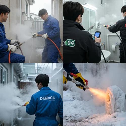 언남동 수도관 동파 하수구 녹여서 쾌적한 환경을