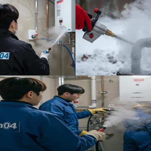 모현면 해빙 하수도 배관 업체 동파로 인한 역류 해결