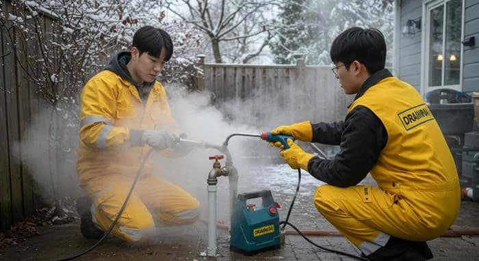 백암면 언 수도 녹임 해빙 업체 수도 하수구 동파 즉시 해결