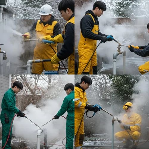 용인 언수도 녹임 하수구 수도관 해빙과 하수구 통수