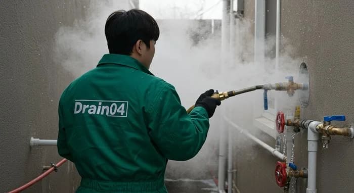 남동 수도관 동파 하수구 꽁꽁 언 수도관 시원하게