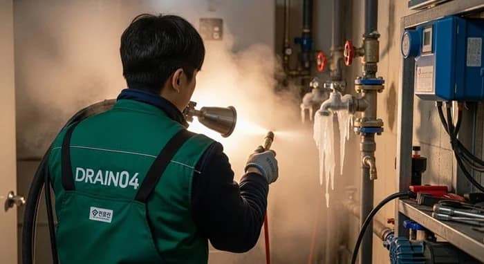 처인구 수도관 동파 하수구 녹임 기술로 완벽 복구