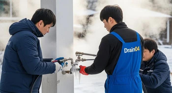 백암면 해빙 하수도 배관 업체 꽁꽁 언 하수도 완벽 복구