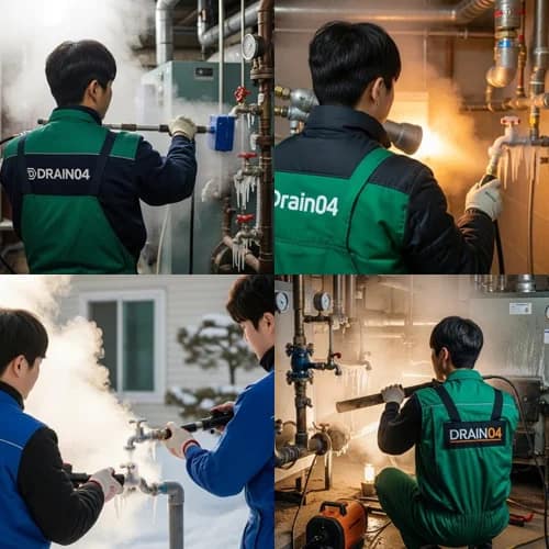 김량장동 수도 동파 녹임 해빙 얼었을 때 완벽하게 복구