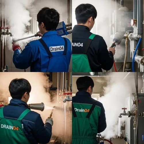 김량장동 수도 동파 녹임 해빙 얼었을 때 완벽하게 복구