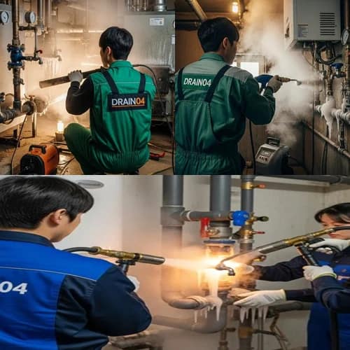 김량장동 수도 동파 녹임 해빙 얼었을 때 완벽하게 복구