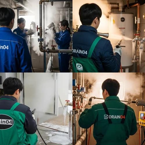 김량장동 수도 동파 녹임 해빙 얼었을 때 완벽하게 복구