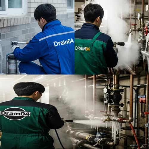 강가 얼음 녹인 겨울 레저