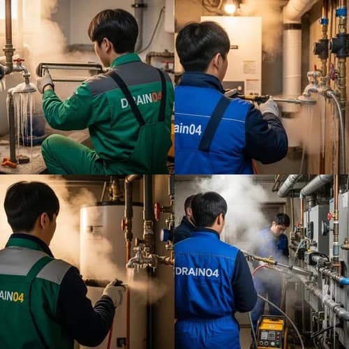 마평동 수도 동파 녹임 해빙 꽁꽁 언 배수구 시원하게