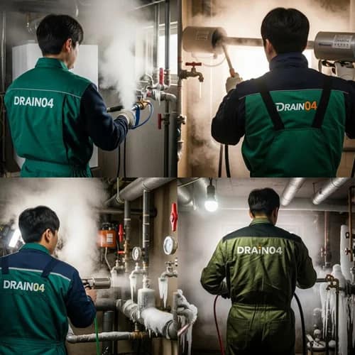 유방동 수도 동파 녹임 해빙 꽁꽁 언 수도 하수구 해결