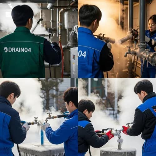 유방동 수도 동파 녹임 해빙 꽁꽁 언 수도 하수구 해결