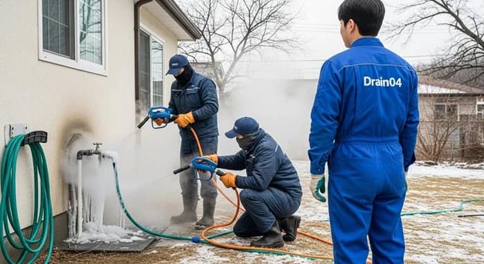 마평동 수도 동파 녹임 해빙 꽁꽁 언 수도 하수구 지킴이